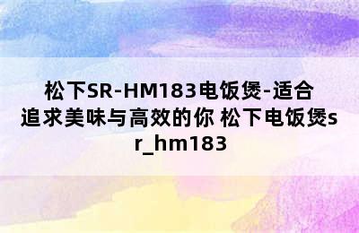 松下SR-HM183电饭煲-适合追求美味与高效的你 松下电饭煲sr_hm183